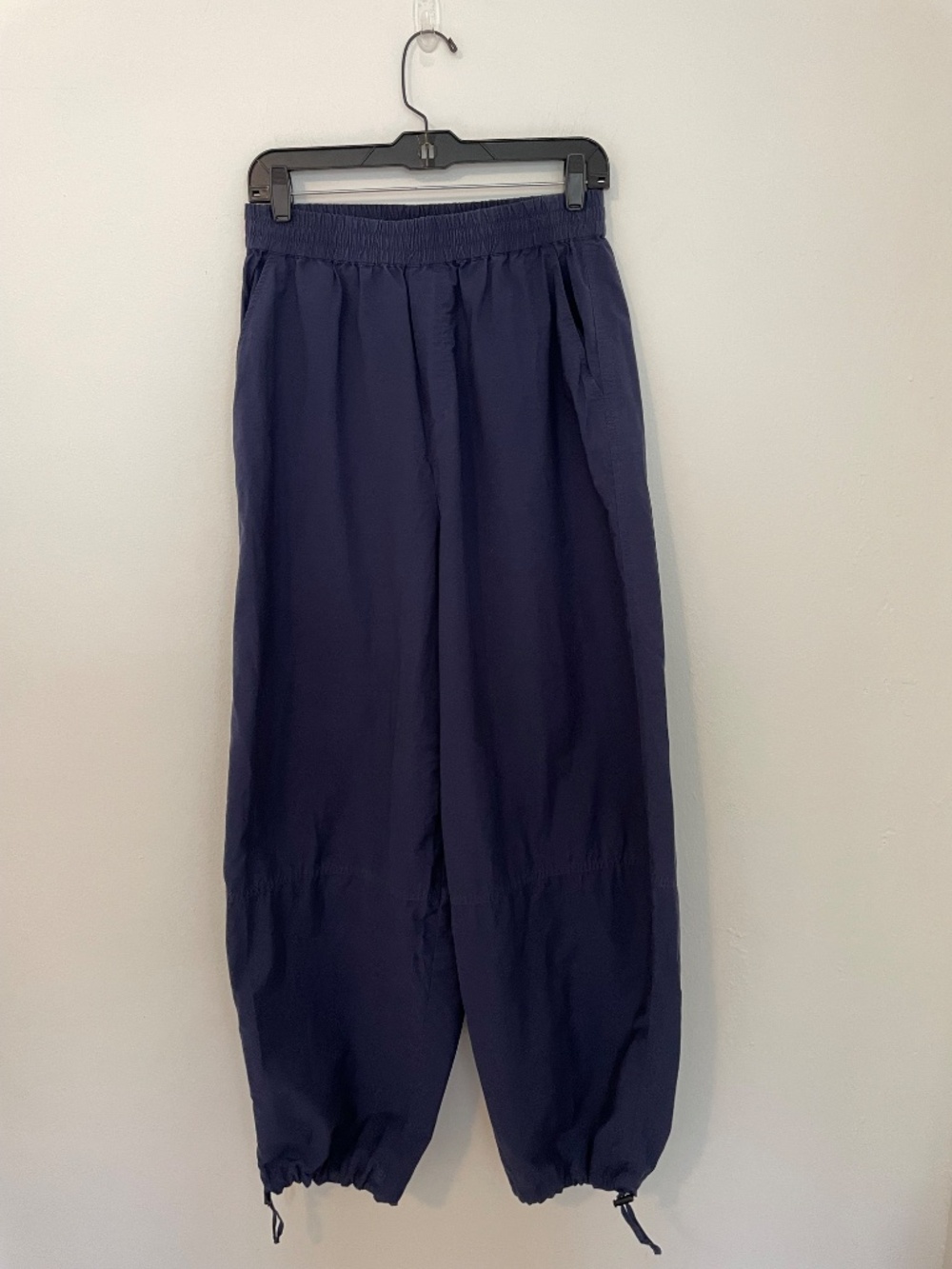 Find Me Now Wide Barrel Leg Track Pants, Blue, Elastic Waist, Size XS